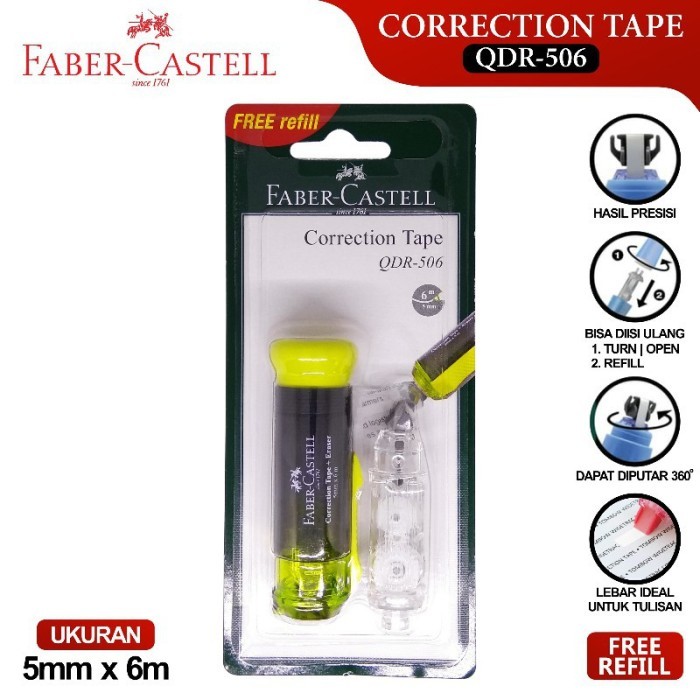 

Correction Tape / Tipe x kertas Faber castell QDR-506