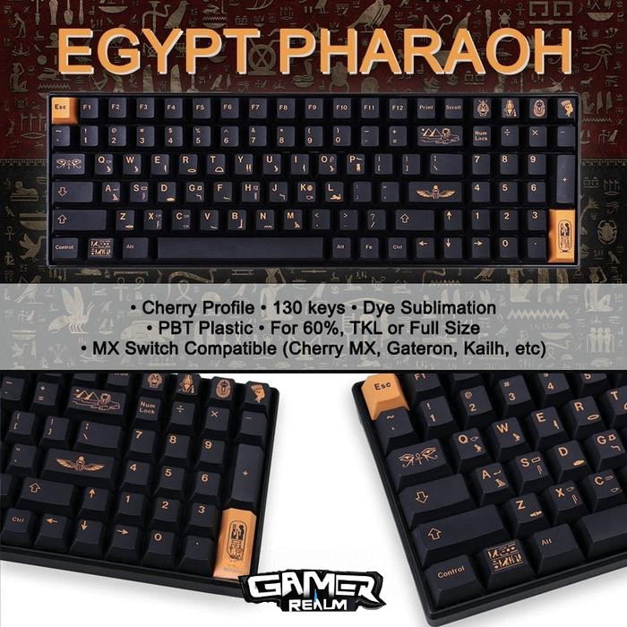 Titan Nation Egypt Pharaoh Keycaps PBT Dyesub for Mechanical Keyboard