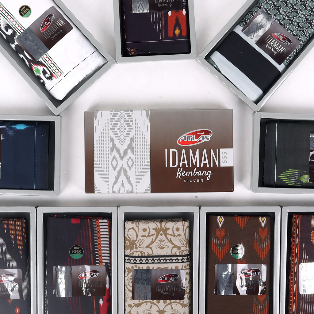 Grosir 10 Pcs Sarung ATLAS Silver Idaman 555 Kembang