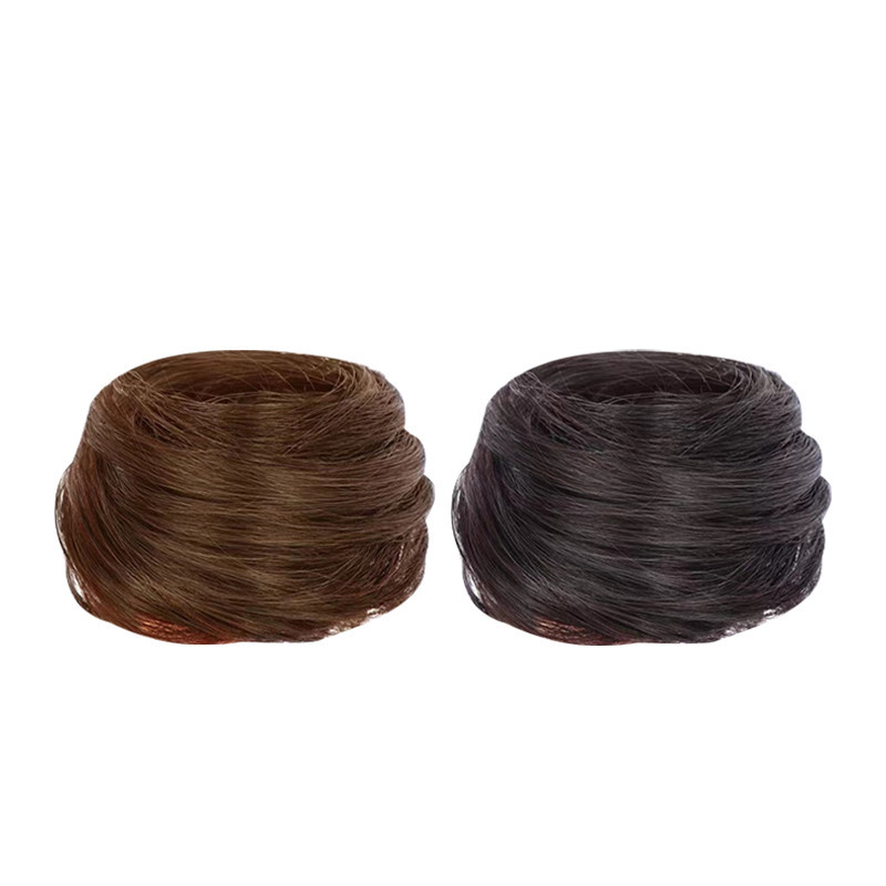 【Produk Baru】Ikat Rambut Wig Rambut Sanggul Bulat Rambut Palsu Cepol Palsu Bervolume Sanggul Bulat S