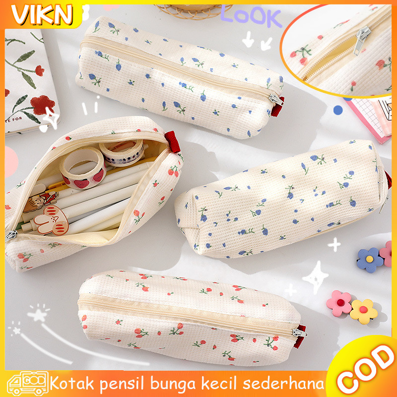 

Kotak pensil bunga kecil sederhana Tas alat tulis siswa hati feminin yang lucu Tas penyimpanan alat tulis Kotak pensil katun