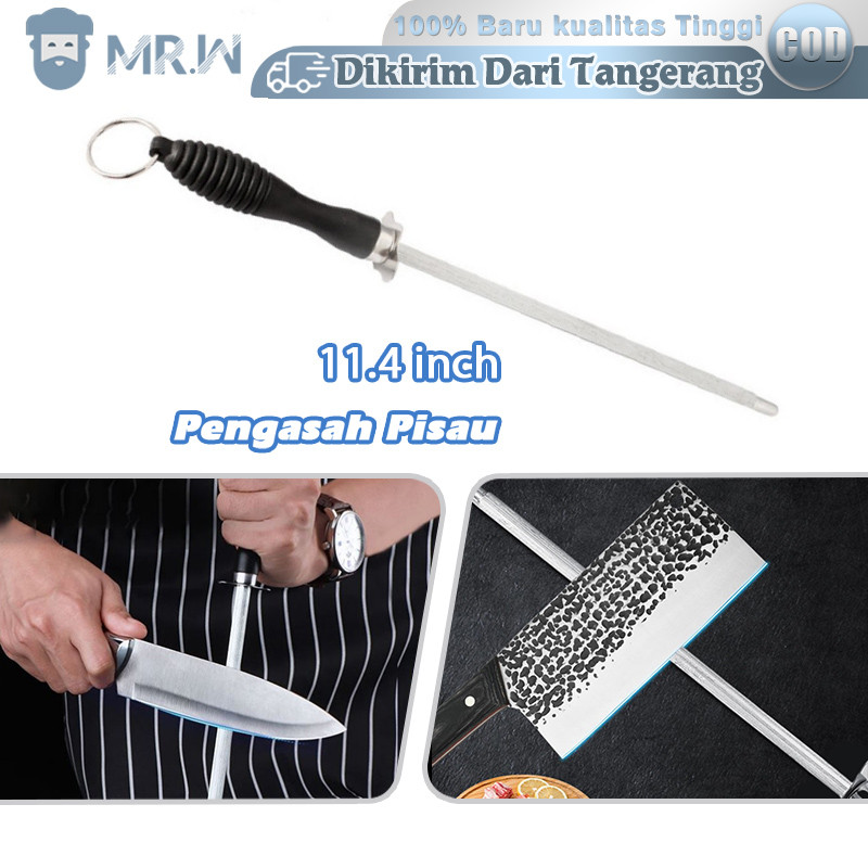 Asahan Pisau Bahan Baja Karbon Golok Daging Butcher Knife Sharpener Stik Asahan