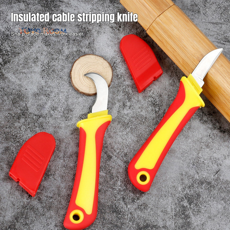 Pisau Cutter Kupas Kabel Listrik Stripping Knifes/Pisau Lipat Listrik Lurus Bengkok Electrician Pock