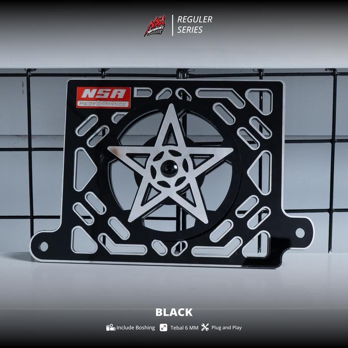 NSA COVER RADIATOR SPINER BINTANG BLACK SERIES STYLO Tutup Radiator Spinner Bintang Motor NSA PERFOR