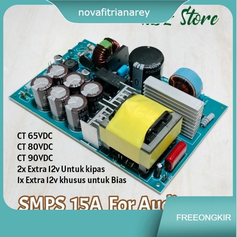 SMPS 15a ct 80v 15 amper 65v, 90v for Audio Power supply unit