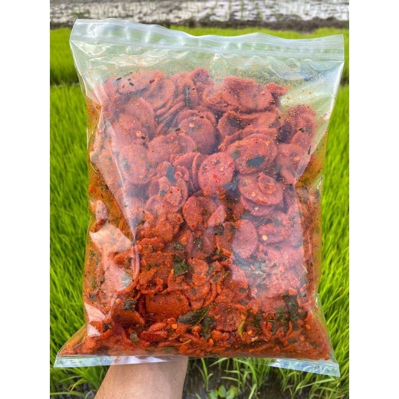 

SOSRENG sosis goreng bumbu pedas daun jeruk Keripik Pedas