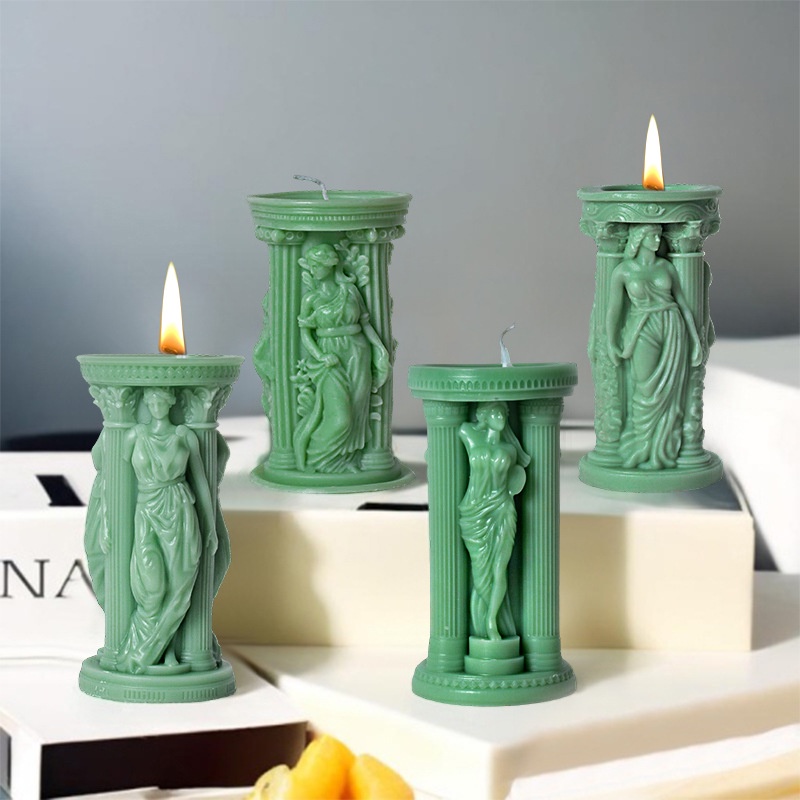 

Athena Goddess Aroma Candle Silicone Mold DIY European Scented Candle Mold for Home Decor Gift