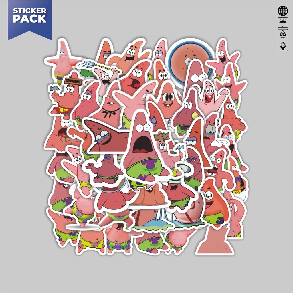 

[100PCS]Stiker Pack Stiker Pink Patrick Star Aesthetic Pinterest V4 Aesthetic Vinyl Anti Air Dekorasi Sticker Laptop Buku Journal Koper Helm Casing HP Gitar Helm Skateboard