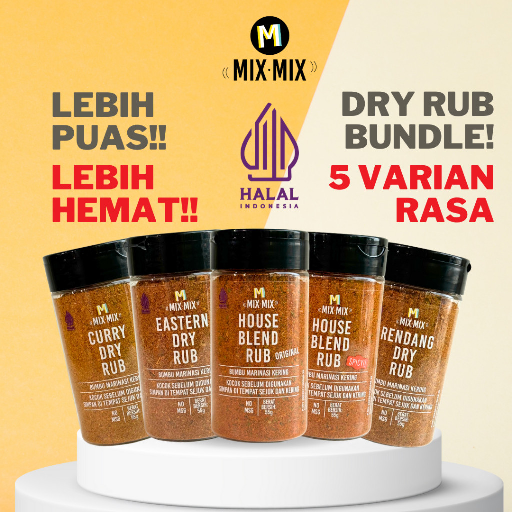 

Bundle Paket Mixmix Dry Rub isi 5 Toples 55 GRAM