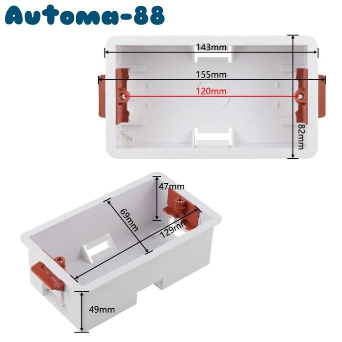 LT68 - Mangkok Inbowdus Saklar Lampu Colokan Partisi Gypsum GRC Triplek Kayu - A-196 Dobel