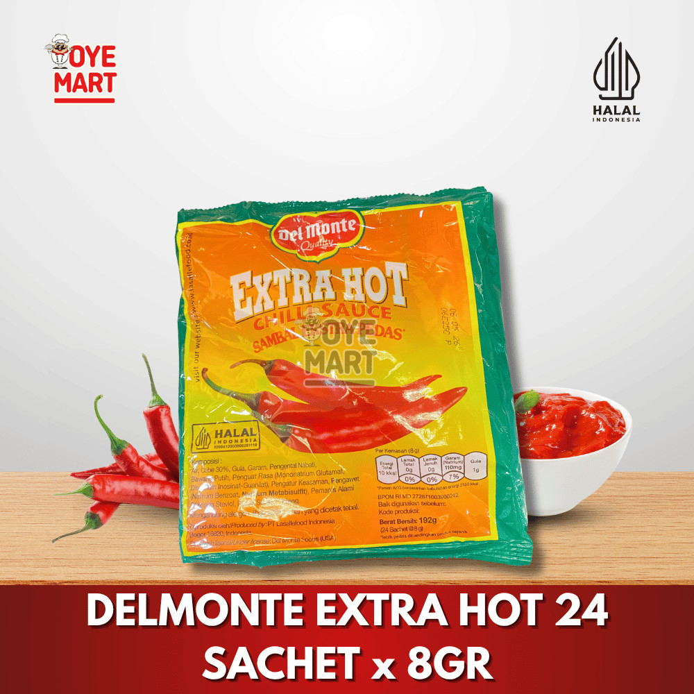 

DELMONTE EXTRA HOT SACHET 9GR X 24PCS SAUS SAMBAL SACHET DEL MONTE