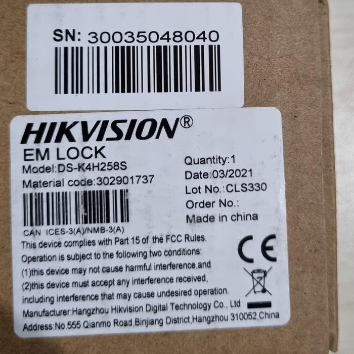 

HIKVISION K4H258S . DS-K4H258S magnetic lock single door