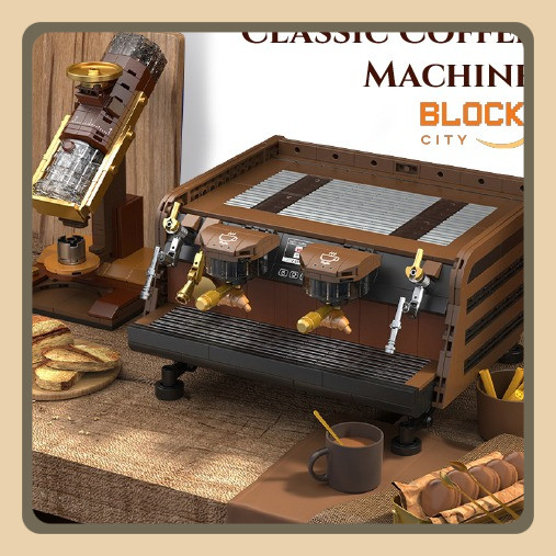 BLOCK CITY Building Block Block Coffee DeCool Coffee Machine Series/ Maianan Balok Susun seri Mesin 