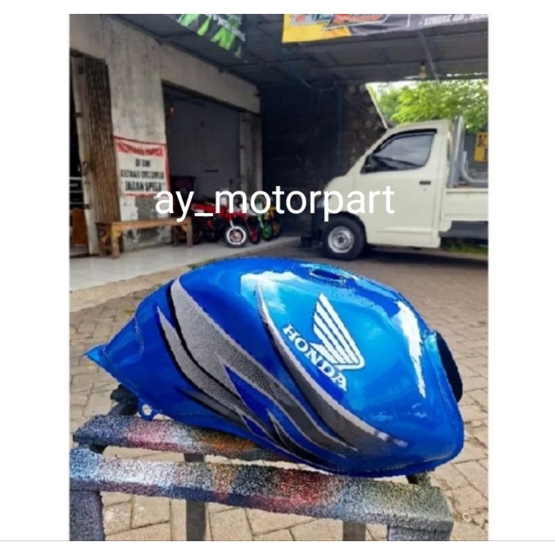 PROMO Tengki Megapro new Primus berkualitas tinggi warna biru merek JW BERKUALITAS BAHAN TEBAL MIRIP