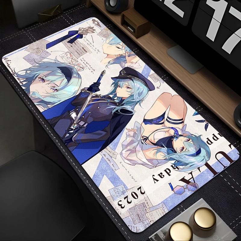 Genshin Impact Eula Lawrence Anime Mouse Pad Keyboard Office Rubber Soft Table Mat Kawaii Girl Carpe