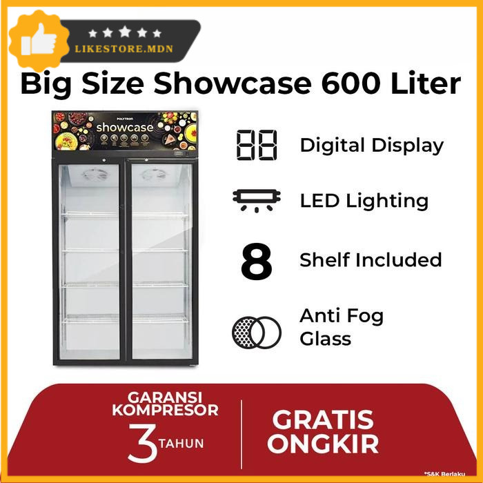 POLYTRON SHOWCASE 2 PINTU SCN-610