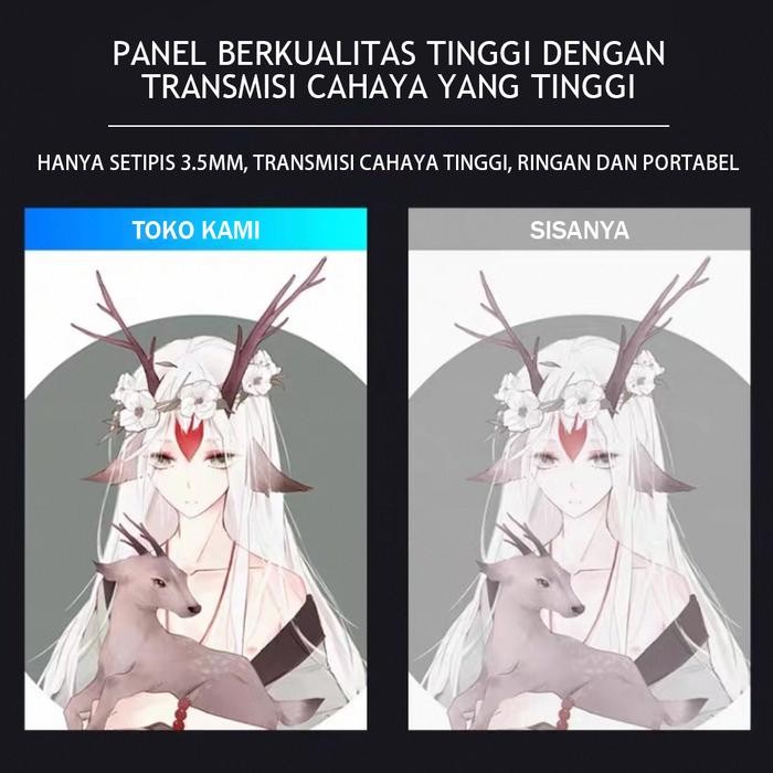 

TERLARIS! [Stok Tersedia] Lighthundred Mall TRACING BOARD Papan Gambar dan Tracing LED Ultra Tipis dengan Ukuran A4/A5 Copy Board Papan LED Light drawing Stationery - A5