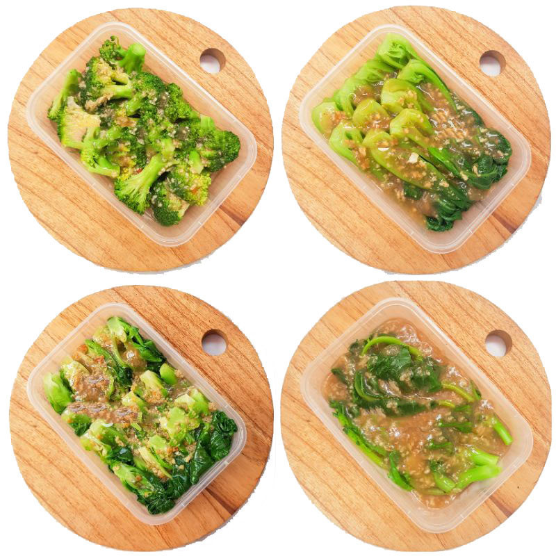 

Menu Matang Cah Bawang Putih Brokoli, Kailan, Pakcoy