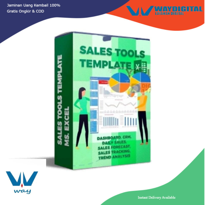 

Sales Tools Template MS. Excel - Sales Dashbord dan Invoice Maker, Forecast, Tracking, Trend Analysis, Daily Call Report, & CRM