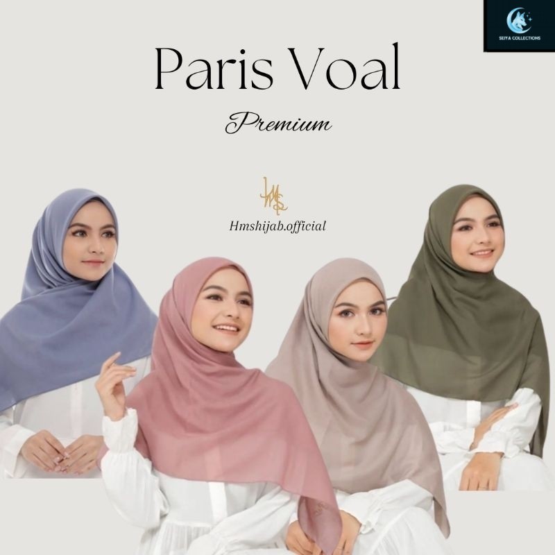 Jilbab Paris Premium / Jilbab Voal Paris / Segiempat Paris Premium / Hijab Voal Polos / Jilbab Paris