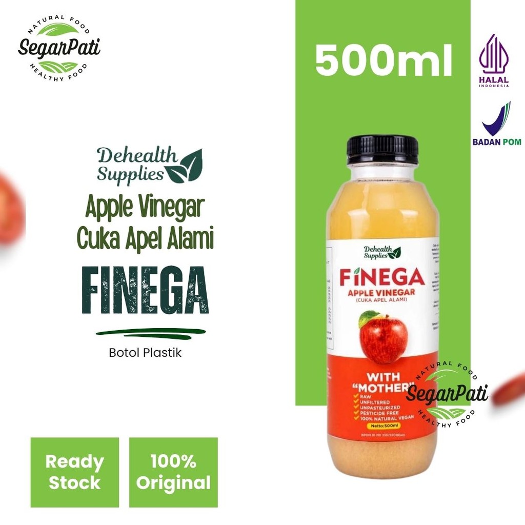

Finega DeHealth Apple Vinegar/ Cuka Apel Alami - Botol Plastik 500 ml