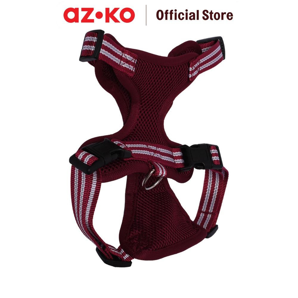 AZKO Paws N Tail Ukuran M Harness & Tali Anjing - Merah Pet Accessories Dog Leash And Vest Harness A