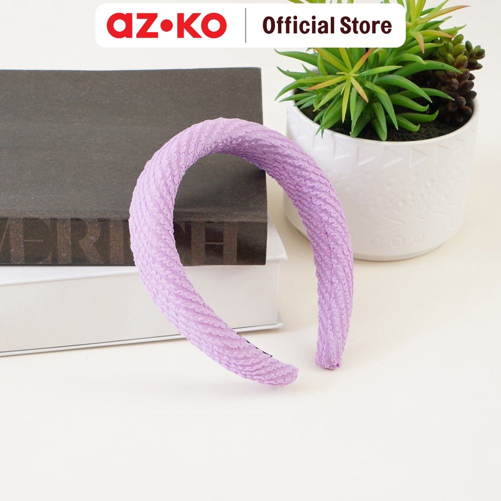AZKO Ataru Bando Stripe Texture - Ungu Headband Aksesoris Rambut Bandana Wanita Women Accessories Hi