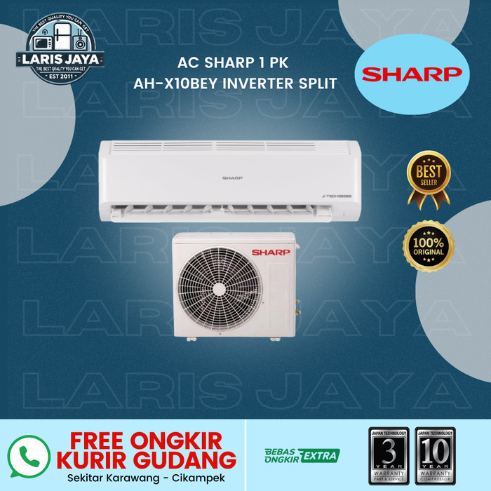 AC SHARP 1 PK AH-X10BEY / 1.0 PK AHX10BEY / X10BEY / 10BEY (1 PK, INVERTER SPLIT AC, LOW WATT) - COV