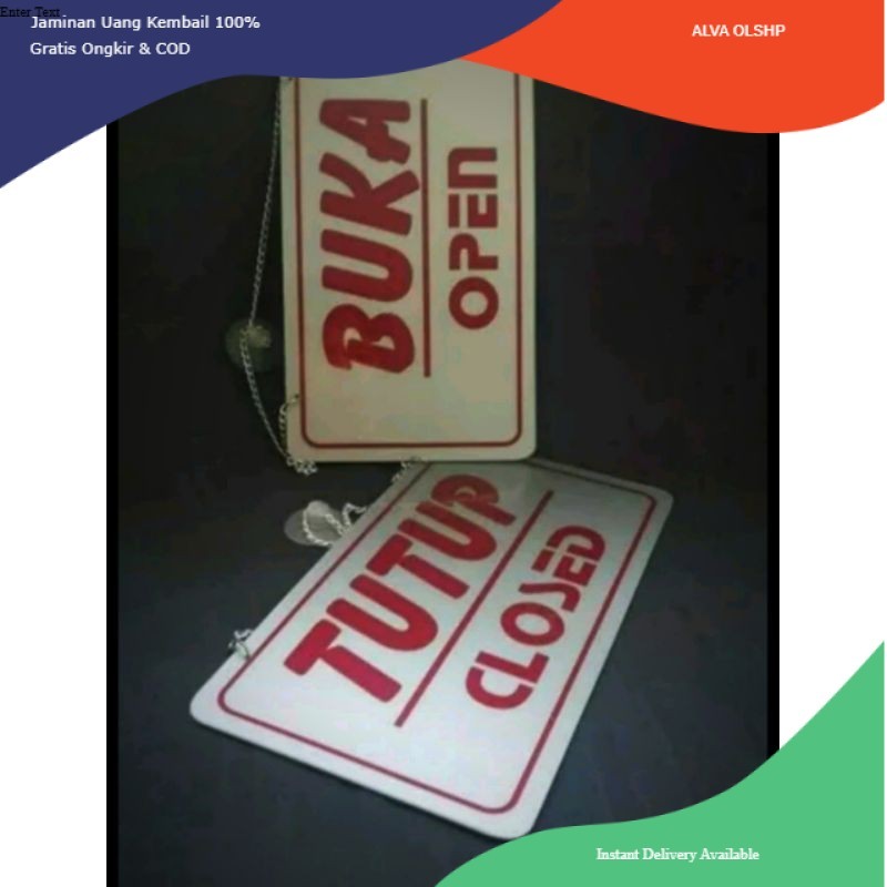 

papan Sign board buka tutup, papan tulisan open closed