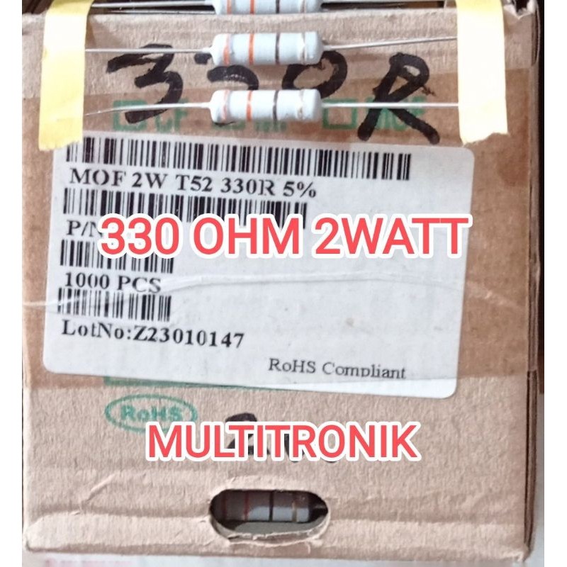 RESISTOR 2WATT 330R 5% RESISTOR 330R (330 OHM) 2WATT MOF TAIWAN