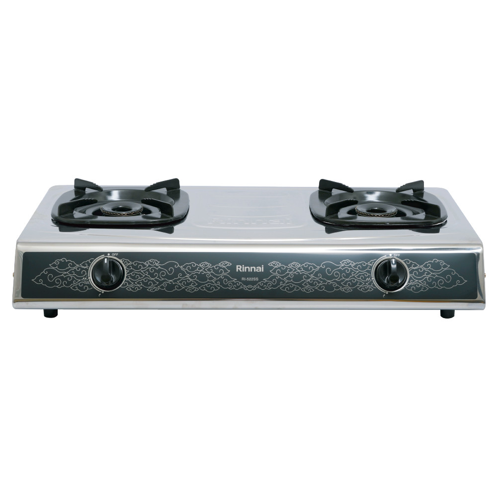Kompor Gas Rinnai 522 SS Stainless Steel 2 Tungku Batik Series