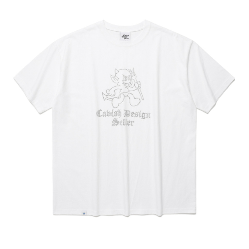 [ALAND] CAVISH - Hotfix Devil Ss Tee White - Kaos Atasan Putih Unisex
