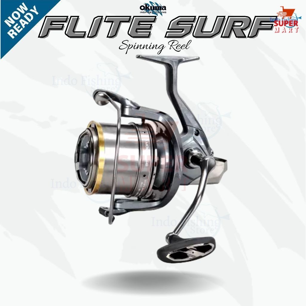 Supermart Surabaya [BONUS 2 EXTRA SPOOL] Reel Spinning OKUMA Flite Surf FLS-1500AY Gulungan Pancing 