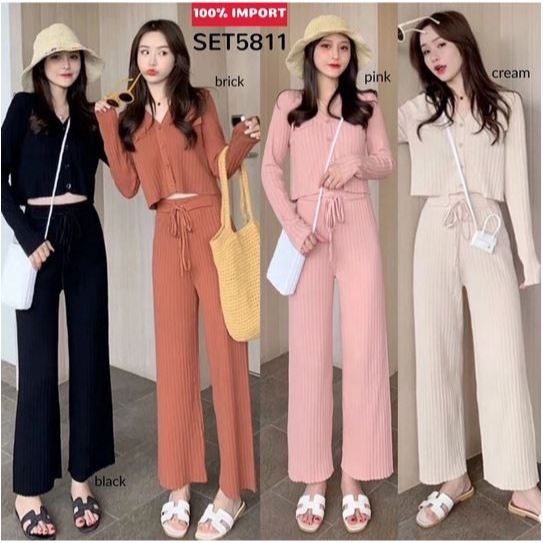 R.A - RRX SETELAN FASHION REMAJA /  ONE SET MORRA KNIT / SETELAN WANITA ATASAN DAN BAWAHAN / SET FAS
