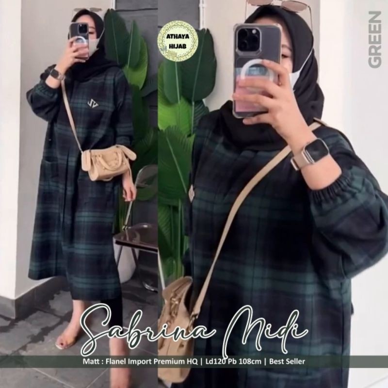 al12jt Baju Tunik Wanita Premium Sabrina Midi By Athaya Hijab