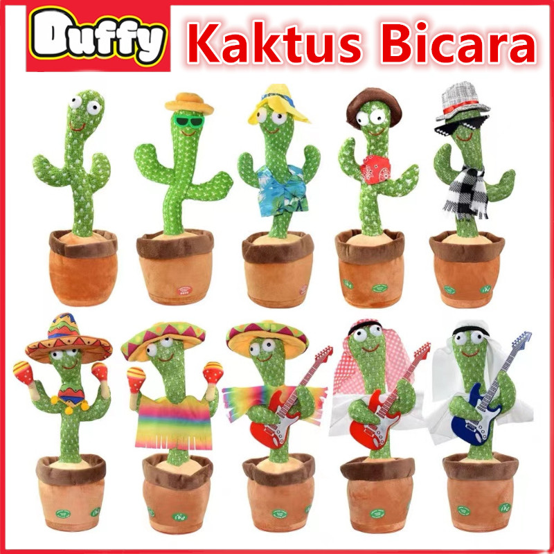 DF34ED Duffy Toys Mainan Boneka Kaktus Bergoyang dan Bicara Bisa Rekam Suara / Kaktus Bicara Dan Goy