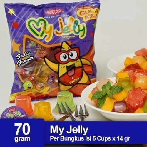 

Wong Coco My jelly isi 5 Cup 70gr kemasan pabrik