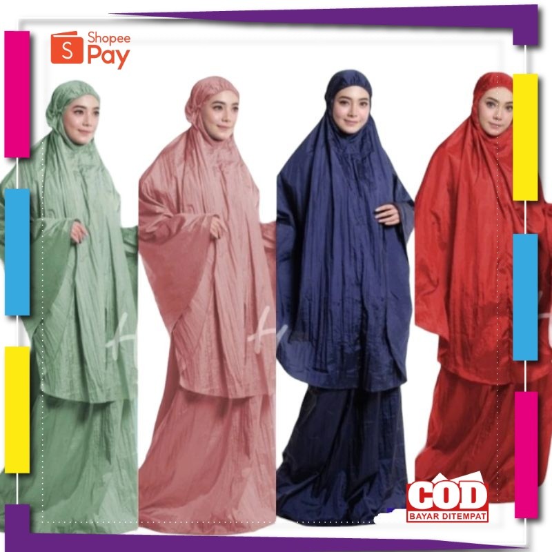 [PREMIUM ORIGINAL] LOUFIE - Mukena Parasut Polos Premium Traveling Loufie Jumbo