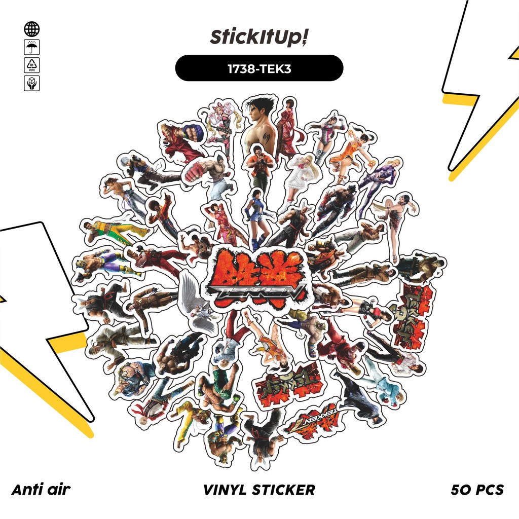 

COD 50 Pcs Stiker GAME SERIES TEKKEN CHARACTER MIX 03 Lucu Anti Air Untuk Dekorasi Notebook Sepeda Skateboard Handphone DIY