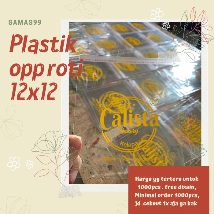 

Sablon Plastik OPP roti uk 12x12 sablon 1000pcs