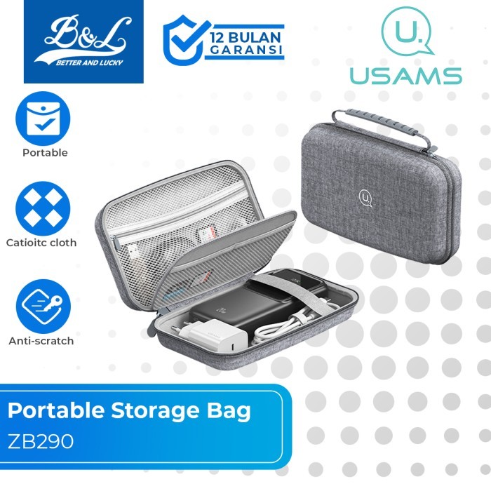 USAMS ZB290 Portable Storage Bag Tas Powerbank Charger Kabel