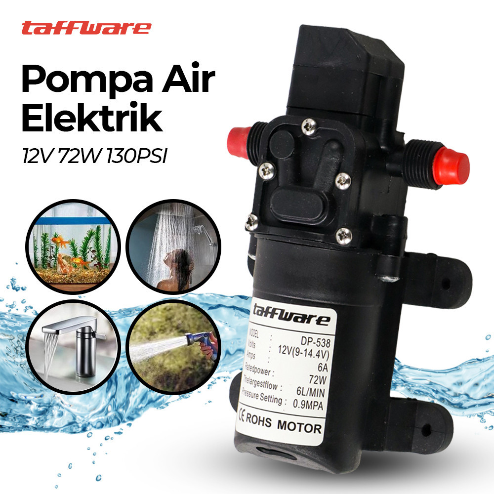 

- Taffware Pompa Air Elektrik Diaphragm Pump 12V 72W 130 PSI - DP-538 -