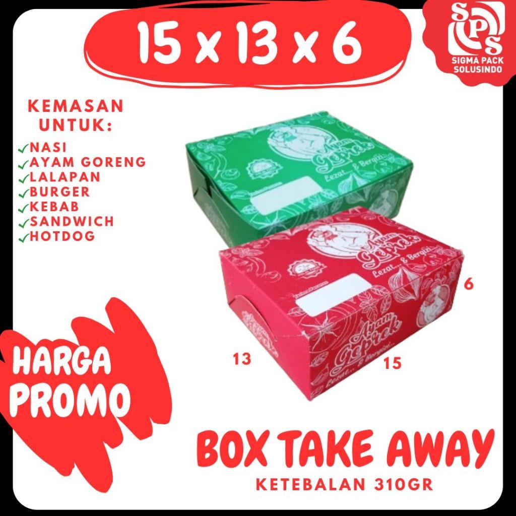 

(100 pcs) Box Nasi | Ayam Geprek | Chicken Box | Takeaway | Chicken | Dus Geprek | Kotak Nasi | MEDIAPACK