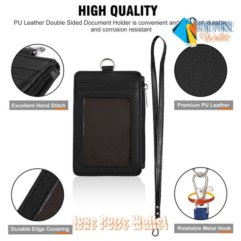 ID Card Holder Lanyard Resleting Dokument HolderKartu Pengenal