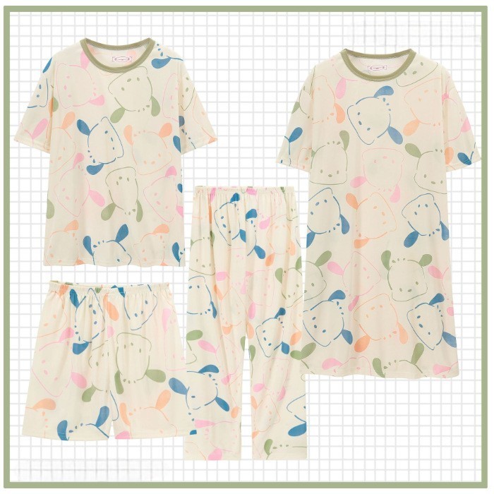 [ MyReseller ] Baju Tidur Leisure Pajamas Sleepingwear Girl Korean Desain 4IN1 All Varian Motif Cart