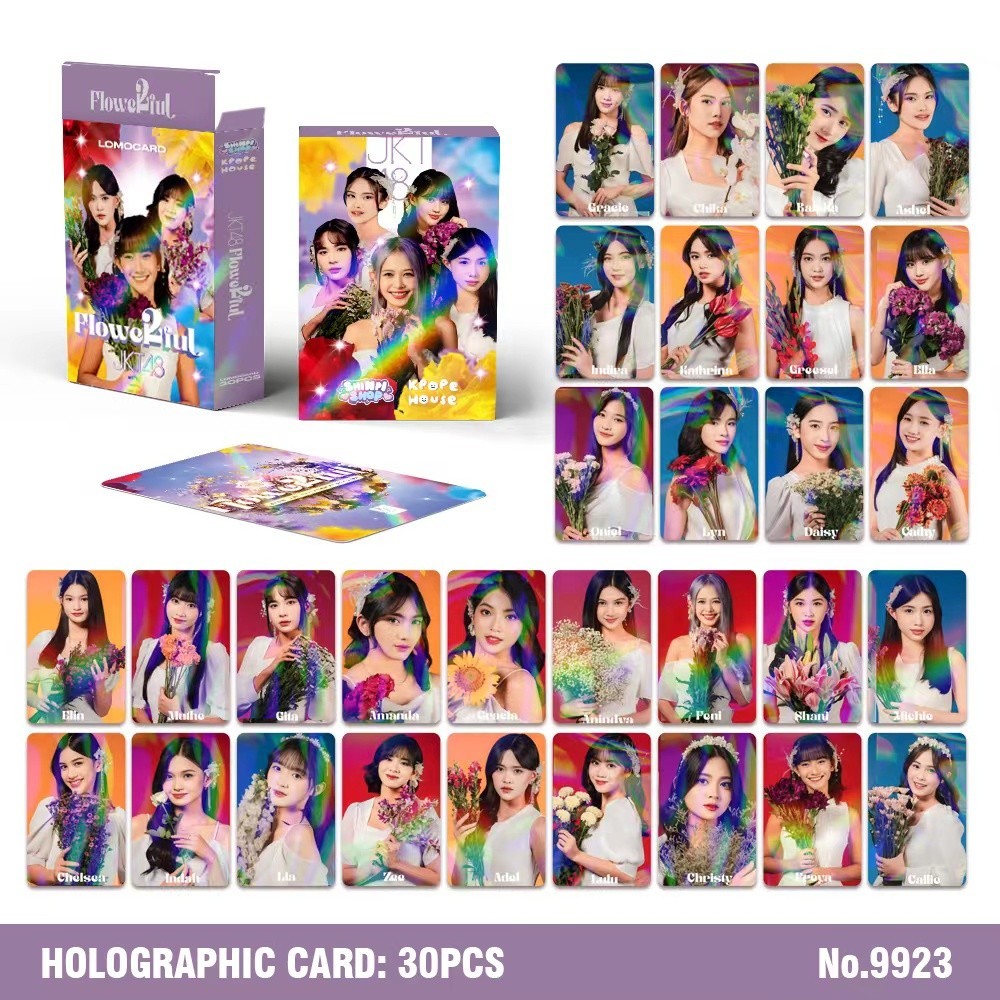 [30Pcs] Hologram Photocard Jkt48 Flowerful Album Lomo Card Photo Card Kpop Lomocard Kpopers Photocar
