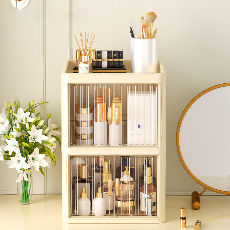 Rak Penyimpanan Kosmetik Tempat Make Up Skincare Susun Lipat Multifungsi Organizer Meja BL002