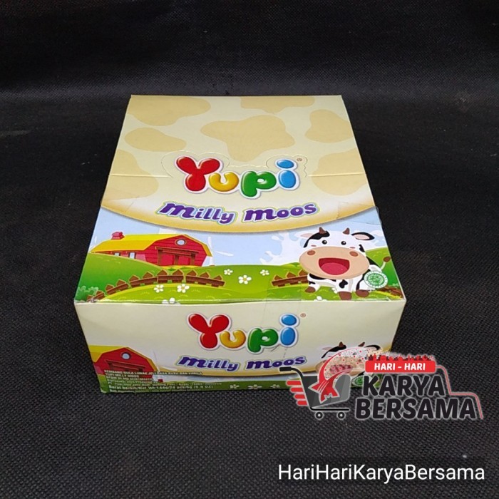 

MAKANAN RINGAN PERMEN GUMMY YUPI MILLY MOOS BOX 24'S X 7GR