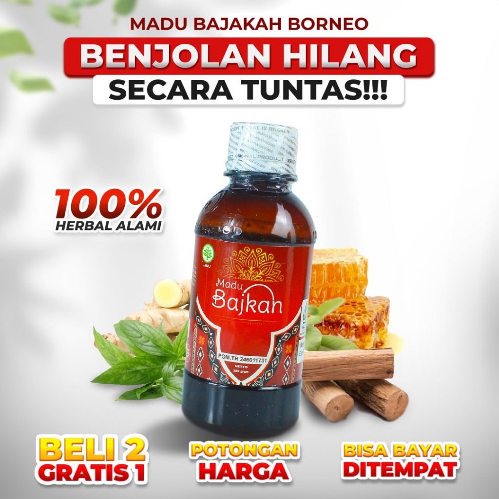 

Madu Bajakah Dapat Atasi Benjolan, Kan'ker, Tumor, Kista, benjolan tak wajar, Kelenjar isi 250 Gram - Beli 2 Gratis 1 Botol