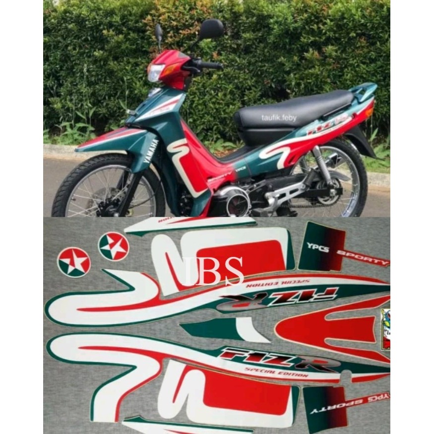 STIKER STRIPING LIS YAMAHA FIZ R CALTEX HIJAU ORIGINAL